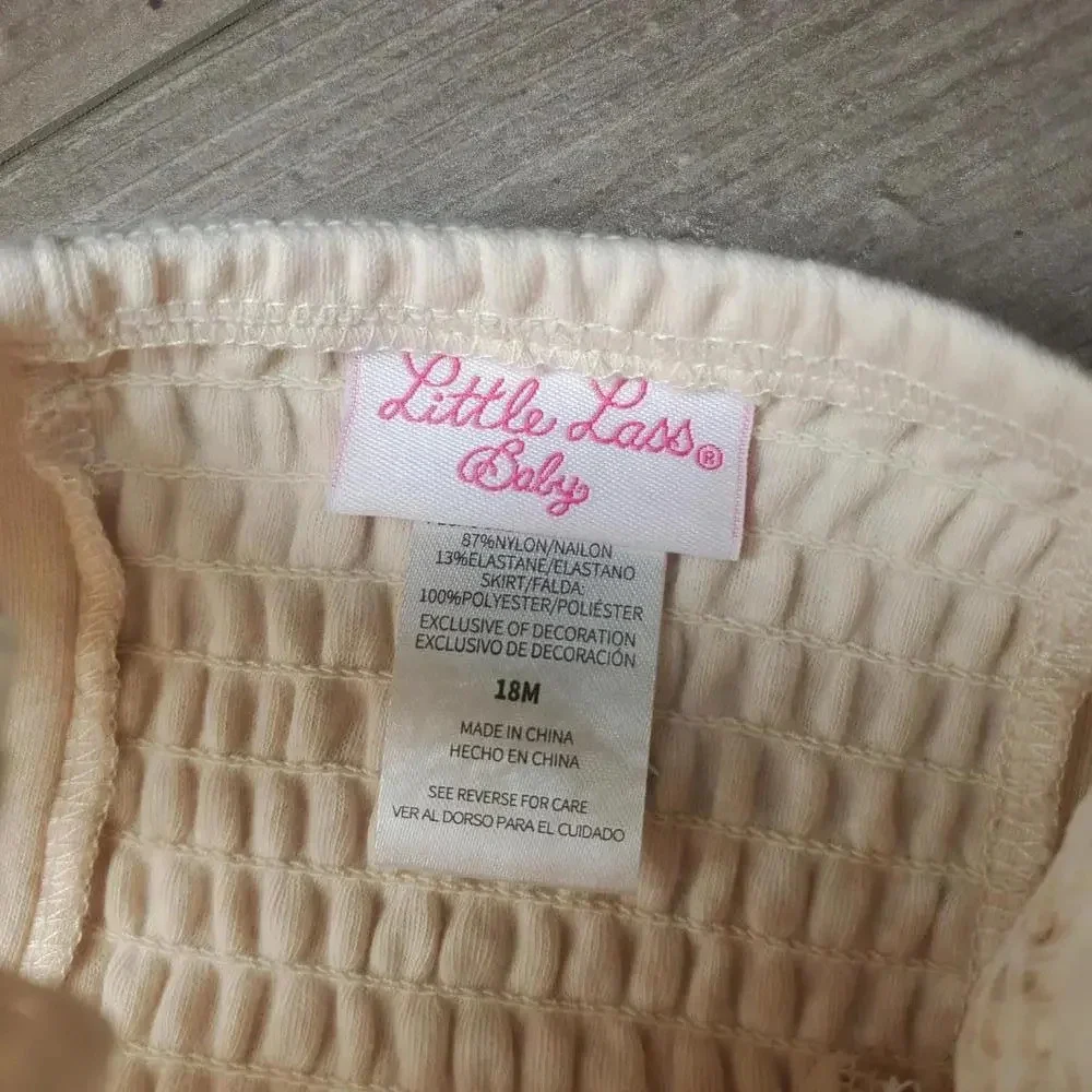 Baby Girl Little Lass Tutu Ballerina Dress Sandollar Beige Size 18M